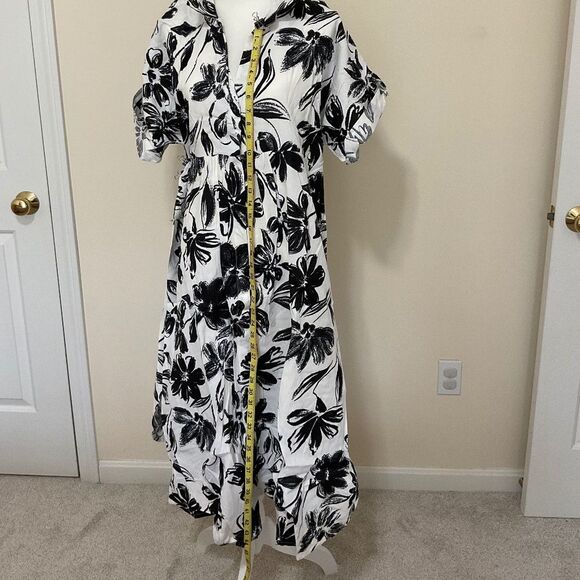 US Together Plus Empire Waist Dress Black/White/Floral Size 2X - Picture 10 of 14